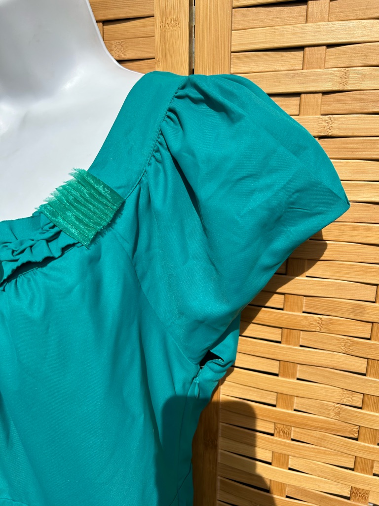 The Limited- Teal Puff-Sleeve Dress — image 3 of 8